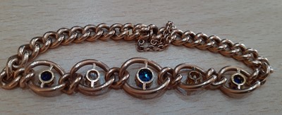 Lot 2169 - A Sapphire and Diamond Bracelet three...