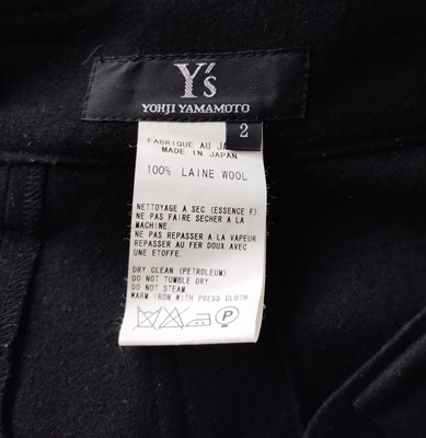 Lot 1011 - Y's Yohji Yamamoto Black Wool Jacket with...