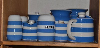 Lot 113 - A collection of blue and white Cornish ware