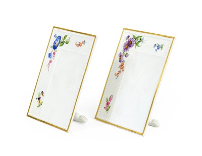 Lot 107 - A Pair of Meissen Porcelain Menu Cards, circa...