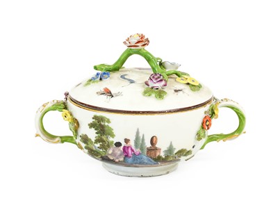 Lot 307 - A Meissen Porcelain Ecuelle and A Cover, both...