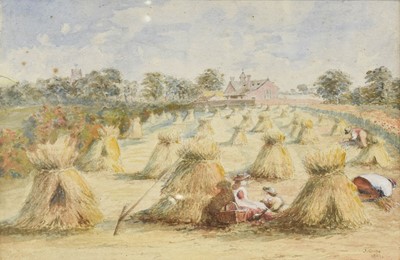 Lot 355 - John Crofts (19th Century) Haystacks Signed...