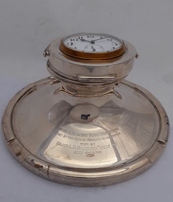 Lot 2139 - A George V Silver Inkwell and Goliath Pocket-Watch