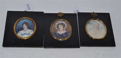 Lot 124 - Three miniature portraits of ladies