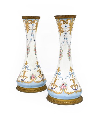 Lot 155 - A Pair of Gilt-Metal-Mounted Sèvres-Style...