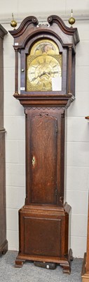 Lot 183 - An Oak 30 Hour Longcase Clock, dial bearing a...