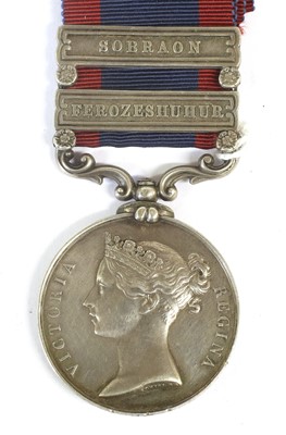 Lot 14 - A Sutlej Medal (Moodkee 1845), with two clasps...