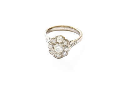 Lot 374 - A Diamond Cluster Ring, the round brilliant...