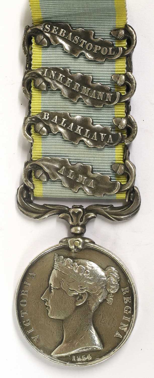 Lot 23 - A Crimea Medal 1854, with four clasps ALMA,...