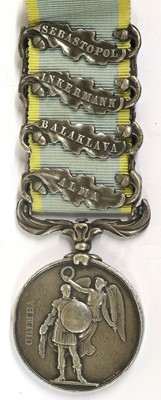 Lot 23 - A Crimea Medal 1854, with four clasps ALMA,...