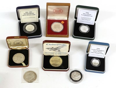 Lot 384 - 8x Silver Proof Coins and Medals, comprising;...