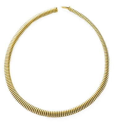 Lot 434 - A Fancy Link Necklace, formed of tubogas links,...