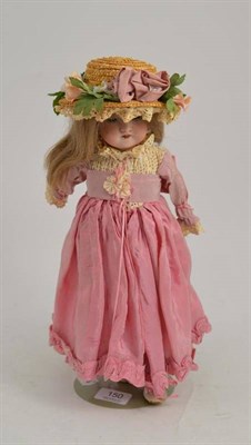 Lot 150 - A 19th century bisque head doll, stamped DEP R4A