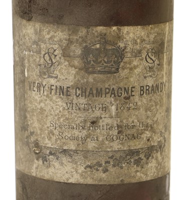 Lot 90 - Very Fine Champagne Brandy, Vintage 1842,...