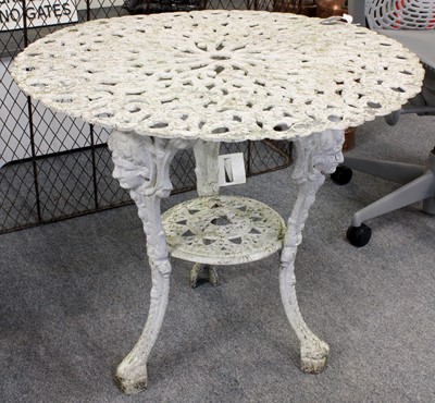 Lot 251a - A Victorian Style Aluminium Patio Table, the...