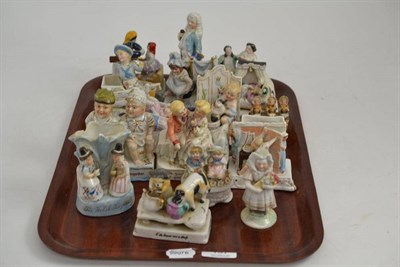Lot 157 - A tray of sixteen assorted Fairings, figurines, spill holders, etc, including Conta & Boehme