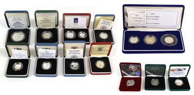 Lot 406 - Mixed Royal Mint Silver Proof Coins; 15 coins...