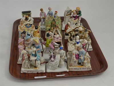 Lot 159 - A tray of fifteen assorted Fairings, figurines, spill holders, etc, including Conta & Boehme