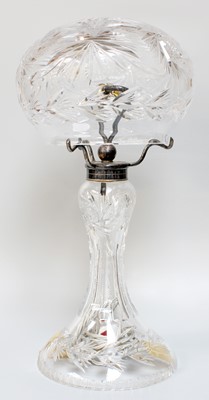 Lot 1248 - A Large 1920's Cut Glass Table Lamp, with...
