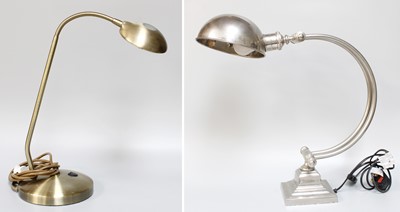 Lot 1210 - A Vintage Style Nickel Plated Desk Lamp, and A...