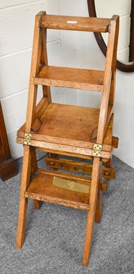 Lot 1232 - A Late Victorian Oak Metamorphic Chair/Library...