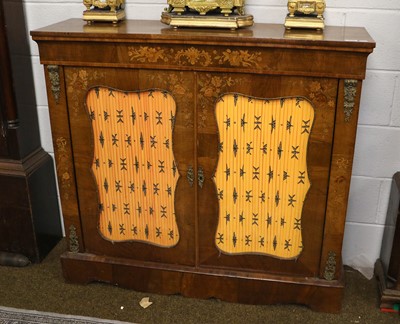 Lot 1420 - A Victorian Walnut and Marquetry Pier Cabinet,...