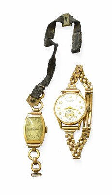 Lot 401 - Two Lady's Wristwatches, both cases stamped 18