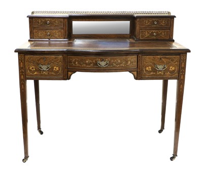 Lot 1285 - A 19th Century Rosewood and Marquetry Inlaid...