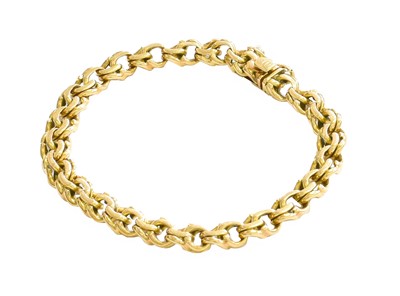 Lot 344 - A Fancy Link Bracelet, clasp stamped '18K',...