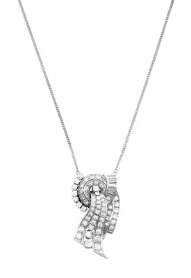 Lot 2277 - A Diamond Pendant Necklace realistically...