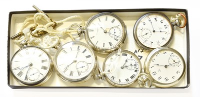 Lot 394 - Two Silver Pocket Watches, two pocket watches,...