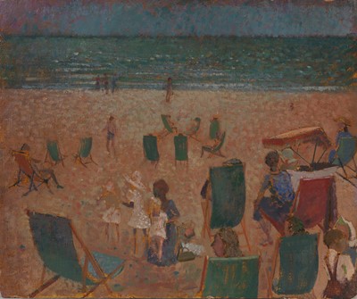 Lot 592 - Lionel Bulmer (1919-1992) "Beach Scene, Seaton...
