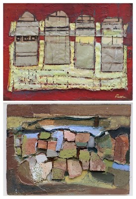 Lot 1077 - Pam Poskitt (b.1924) "River Landscape" Mixed...