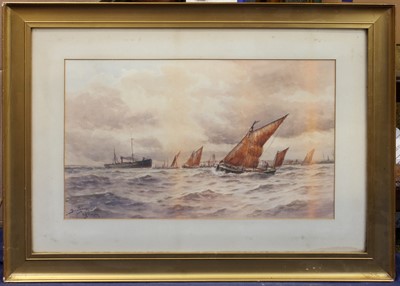 Lot 1053 - W.H.Pearson (19th Century) 'Below Gravesend'...