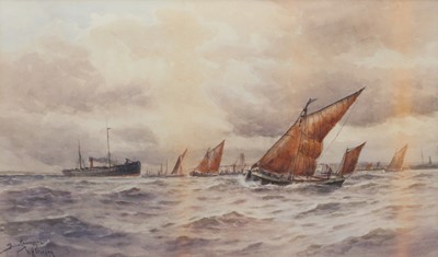 Lot 1053 - W.H.Pearson (19th Century) 'Below Gravesend'...