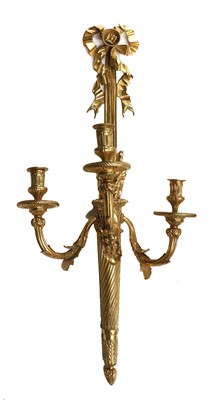 Lot 140 - A Pair of French Gilt-Metal Wall Sconces, in...