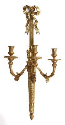 Lot 140 - A Pair of French Gilt-Metal Wall Sconces, in...