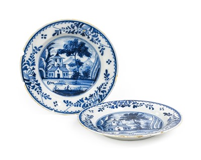 Lot 8 - A Pair of English Delft Plates, circa 1750,...