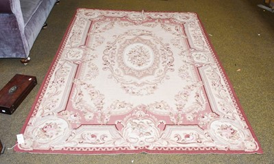 Lot 1000 - Needlepoint Rug of Aubusson Design, the cream...