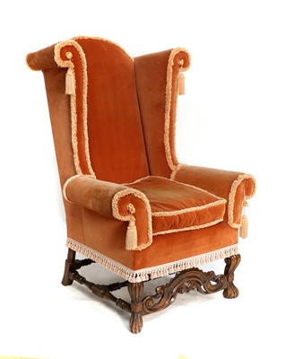 Lot 846 - A William & Mary-Style Walnut-Framed Armchair,...