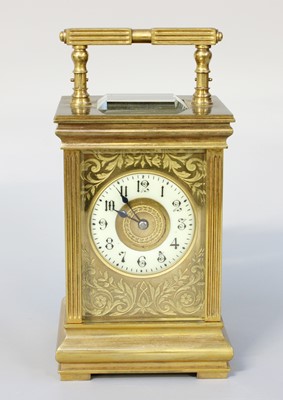 Lot 126 - A Brass Striking Carriage Clock, circa 1900,...