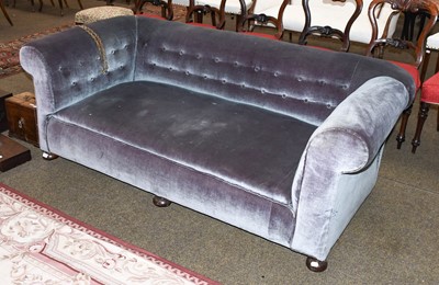 Lot 1360 - A Victorian Drop Arm Chesterfield Sofa,...