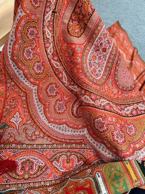 Lot 2037 - 19th Century Red Ground Kashmir Woven Paisley...