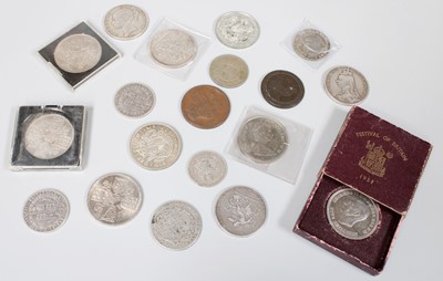 Lot 136 - Selection of Silver Crowns and World Coins;...
