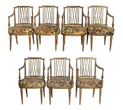 Lot 289 - A Set of Seven George III Carved Giltwood...