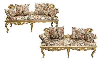 Lot 292 - A Pair of 19th Century Italian Carved Giltwood...