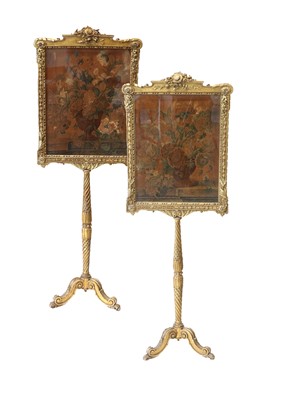 Lot 117 - A Pair of George IV Carved Giltwood Pole...