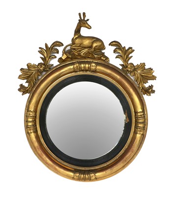 Lot 211 - A William IV Giltwood and Ebonised Convex...