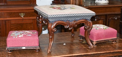 Lot 1346 - A Pair of Victorian Needlework Footstools, and...