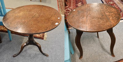 Lot 1271 - An 18th Century Oak Tilt-Top Tripod Table,...